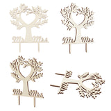 Cake Toppers Wooden Bird Tree Cake Topper for Rustic Wedding Anniversary Party Cake Decoration Supplies, BurlyWood, 16x12.5x0.35cm