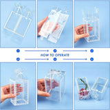 Foldable Transparent PVC Boxes, for Craft Candy Packaging Wedding Party Favor Gift Boxes, Rectangle with Bowknot Pattern, Clear, 20.6x12x0.04cm, Box: 6x6x10.5cm
