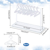 1 Set Acrylic Earring Display Stands, Coat Hanger Shape, Silver, Finished Product: 5.95x15x10.9cm, about 10pcs/set
