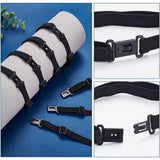Polyester Elastic Bow Tie Extender Bands, Adjustable, with Plastic Buckle, Black, 271~472x11x1mm, 16pcs/box