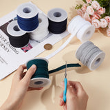 7 Bundles 7 Styles Flat Polycotton Hollow Cord, Shoeslace Making, Clothes Accessories, Mixed Color, 10mm, about 10.94 Yards(10m)/Bundle, 1 color/bundle