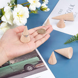 Wooden Ring Displays, Cone Shaped Finger Ring Display Stands, Blanched Almond, 19~39x25.5~78mm, 11pcs/set