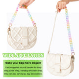 2Pcs 2 Style Rainbow Color Transparent Acrylic Curb Chain Bag Handles, with Golden Alloy Swivel Clasps and Spring Gate Rings, for Bag Straps Replacement Accessories, Colorful, 43.5~46cm, 1pc/style