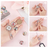 DIY Necklaces Making Kit, Including Platinum Plated Brass Jewelry Snap Buttons, Alloy Snap Pendant Making, with Swivel Clasps, 304 Stainless Steel Cable Chains Necklaces, Butterfly Pattern, Button: 18.5x9mm, 12Pcs