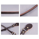 Leather Bag Handles, with Alloy Clasps, for Bag Straps Replacement Accessories, Antique Golden, Coconut Brown, 615x14x10mm