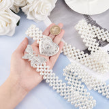 2Pcs 2 Style ABS Plastic Pearl Braided Stretch Chain Belts with Alloy Oval Clasp, Heart & Butterfly Crystal Rhonestont Waist Chains for Wedding Party, White, 27-1/2 inch(69.8cm) and 27-1/2 inch(70cm), 1Pc/style
