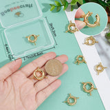 9Pcs 3 Styles Rack Plating Brass Spring Clasps, Real 18K Gold Plated, 13~17x5~6mm, Hole: 2mm, 3pcs/style