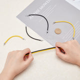 6Pcs 3 Size Rubber Cord, with Iron Finding, Binding Cord, Yellow & Black, Mixed Color, 110x3mm