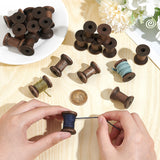 Wooden Empty Spools for Wire, Thread Bobbins, Coconut Brown, 3x2.1~2.15cm