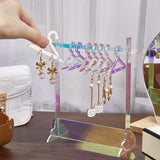 1 Set Acrylic Earring Display Stands, Clothes Hanger Shaped Earring Organizer Holder with 8Pcs Hangers, Colorful, Finish Product: 14x5.95x16cm