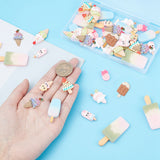 50Pcs 10 Styles Opaque Resin Decoden Cabochons, Imitation Food, Ice Cream Mix-shaped, Mixed Color, 18~52.5x10~20x1.4~9mm, 5pcs/style