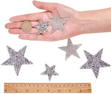 Glitter Hotfix Acrylic Rhinestone, Iron on Patches, Dress Shoes Garment Decoration, Star, Mixed Color, 4~8x4~8x0.15~0.25cm, 6pcs/set