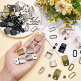 36 sets 3 colors 301 Stainless Steel Hat Cap Buckle, with Eyelets, Mixed Color, 21x21.5x6.5mm, Hole: 5mm