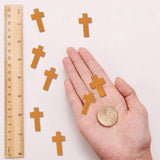 60Pcs Maple Wood Pendants, Cross, Chocolate, 42x24.5x4mm, Hole: 2mm, 60pcs