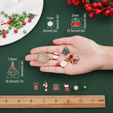 DIY Christmas Bracelet Making Kit, Including Christmas Tree & Bell & Glove & Reindeer & Santa Claus Alloy Enamel Pendants, Glass & Polymer Clay Rhinestone Beads , Mixed Color, 216Pcs/box