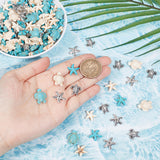 DIY Ocean Theme Beades Jewelry Making Finding Kit, Including Synthetic Turquoise & Alloy Beads, Starfish & Turtle, Mixed Color, 13.5~18x13.5~15x3.5~8mm, Hole: 1~1.5mm, 148~154Pcs/box