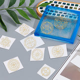 Nickel Decoration Stickers, Metal Resin Filler, Epoxy Resin & UV Resin Craft Filling Material, Religion Theme, Floral Pattern, 40x40mm, 9 style, 1pc/style, 9pcs/set