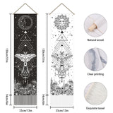 Moon & Sun Pattern Polyester Decorative Wall Tapestrys, for Home Decoration, with Wood Bar, Rope, Rectangle, Insect Pattern, 1300x330mm, 2pcs/set