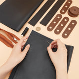 DIY Imitation Leather Women's Tote Bag Making Kit, Including Bag Straps, Needle, Thread, Zipper, Black