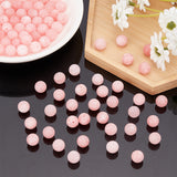 Natural White Jade Bead Strands, Dyed, Frosted, Round, Pink, 8~9mm, Hole: 1mm, about 46~48pcs/strand, 14.9 inch, 2strands/box