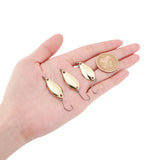 Stainless Steel Fishing Gear Fishing Lures Hooks, for Fishing Supplies, Golden & Stainless Steel Color, 53~54mm, teardrop,: 30x12~13x3~3.5mm, 30pcs/box