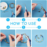 DIY Jewelry Set Kits, with Natural Gemstone Beads and Elastic Crystal Thread, Round, 8~8.5mm, Hole: 1~1.1mm, 144pcs/set, 0.8mm, about 10m/roll, 1roll/set