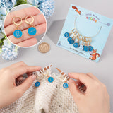 12Pcs 12 Constellations Alloy Enamel Charms Locking Stitch Makers, with Golden 304 Stainless Steel Leverback Earring Findings, Dodger Blue, 32mm, Pin: 1x0.8mm, 1Pc/style