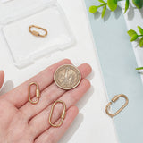 4Pcs 2 Styles Ion Plating(IP) 304 Stainless Steel Screw Carabiner Lock Charms, for Necklaces Making, Oval, Golden, 22~26x11~14x4mm, 2pcs/style
