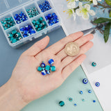Handmade Evil Eye Lampwork Round Bead Strands, Mixed Color, 4~10mm, Hole: 0.8~1mm, about 381pcs/box