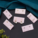 10Pcs Water Ripple Acrylic Earring Display Card, Jewelry Earring Holder for Retail, Photography, Home Decor, Rectangle, Pink, 2.95x5.95x0.25cm, Hole: 1.8mm