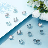 100Pcs 316 Stainless Steel Ear Cuff Findings, Ring with Word Happy, Stainless Steel Color, 11x7mm, Hole: 0.9mm