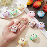 12Pcs 6 Colors PVC Cartoon Owl Doll Pendants, for Keychains, Mixed Color, 43x37x26mm, Hole: 3mm, 2pcs/color