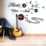 PVC Wall Stickers, Wall Decoration, Musical Note Pattern, 390x900mm