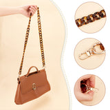 Leopard Print Pattern Acrylic Curb Chain Bag Handles, with Alloy Swivel Clasps, for Crossbody Bag Replacement Accessories, Goldenrod, 103cm