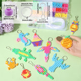 DIY Animal Keychain Making Kit, Including Plastic Beads, Iron Keychain Clasp Findings & Split Key Rings, Mixed Color, 770Pcs/box