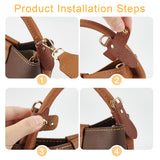 5 Pairs 5 Colors Leather Undamaged Bag D Ring Connector, No Punch Detachable Bag Handle Cover for Adding Handbag Crossbody Shoulder Strap, Mixed Color, 69x69x2~10.5mm, Hole: 3mm, Inner Diameter: 12x7.5mm, 1 pair/color