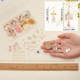 DIY Easter Earring Making Kits, Including Alloy Enamel Rabbit & Planet & Flower Pendants, Glass Beads, Polycotton Tassel Pendant, Brass Earring Hooks & Link Connectors, Golden, 94Pcs/box