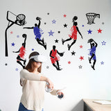 PVC Wall Stickers, Wall Decoration, Basketball Pattern, 900x390mm, 2 sheets/set