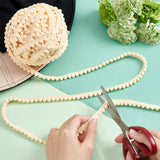 Polyester Lace Trim, Single Edge with Pom Poms Ball Trimming, Garment Accessories, Wheat, 1/2 inch(12mm), about 24~25 yards/set