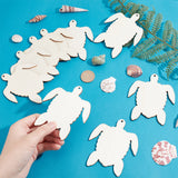 30Pcs Unfinished Poplar Wood Cutouts, Laser Cut Wood Sea Turtle, for Home Decor Ornament, DIY Craft Painting Art Project, PapayaWhip, 8.4x10x0.25cm