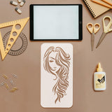 PET Hollow Out Drawing Painting Stencils, for DIY Scrapbook, Photo Album, Woman, 300x150mm, 4pcs/set