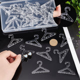 30Pcs Transparent Acrylic Earring Display Accessories, for Earring Organizer Holder, Clothes Hanger shape, Clear, 3.95x5.5x0.3cm, Hole: 2mm