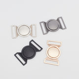 8 Sets 4 Colors Alloy Buckles, Garment Accessories, Flat Round, Mixed Color, 30.5x51.5x3mm, Hole: 25x2.8mm, 2 sets/color