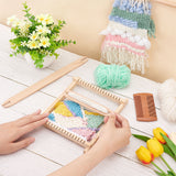 2Pcs 2 Style Wood Knitting Looms Shuttles, and 1Pc Pear Wooden Double Sided Wide/Fine Tooth Combs , Mixed Color, 9.9~30x2.35~5.35x0.45~0.8cm