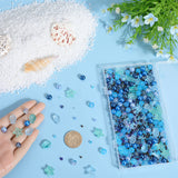 DIY Beads Jewelry Making Finding Kit, Including Glass & Round Seed Beads, Fish & Imitation Pearl & Starfish, Blue, 1362Pcs/box