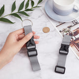 2Pcs Polyester Luggage Straps, Adjustable Suitcase Belt Straps Accessories for Connecting Luggage, with Iron Loose Leaf Binder Hinged Rings & Plastic Side Release Buckle, White, 155~200x33x11mm