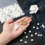 Natural Lava Rock Beads Strands, Round, White, 8mm, Hole: 0.5mm, about 192pcs/box