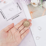 6Pcs 925 Sterling Silver Leverback Earring Findings, with Horizontal Loops, with 6Pcs Rack Plating Brass Jump Rings, Silver, 17x11x1.5mm, Hole: 4x1.5mm, Pin: 0.6mm