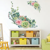 PVC Wall Stickers, Wall Decoration, Flower Pattern, 860x290mm