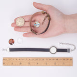 DIY Bracelet Making, with Imitation Leather Bracelet Makings and Transparent Glass Cabochons, Mixed Color, 17.5~18x5mm